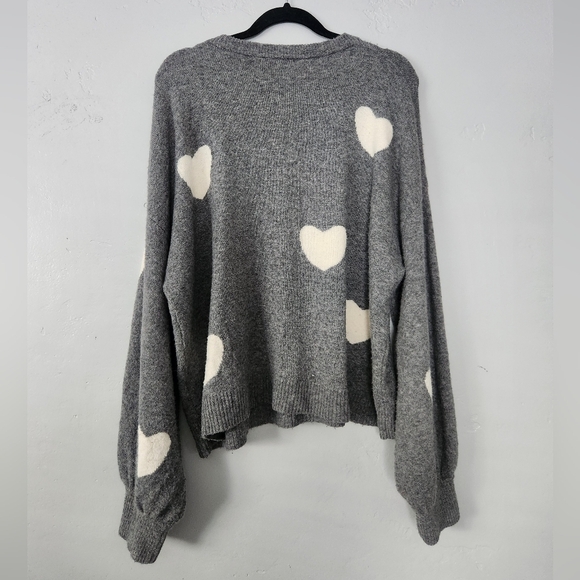 Madewell Heart Dot Balloon Sleeve Pullover Wool Blend Sweater XL - Picture 3 of 6